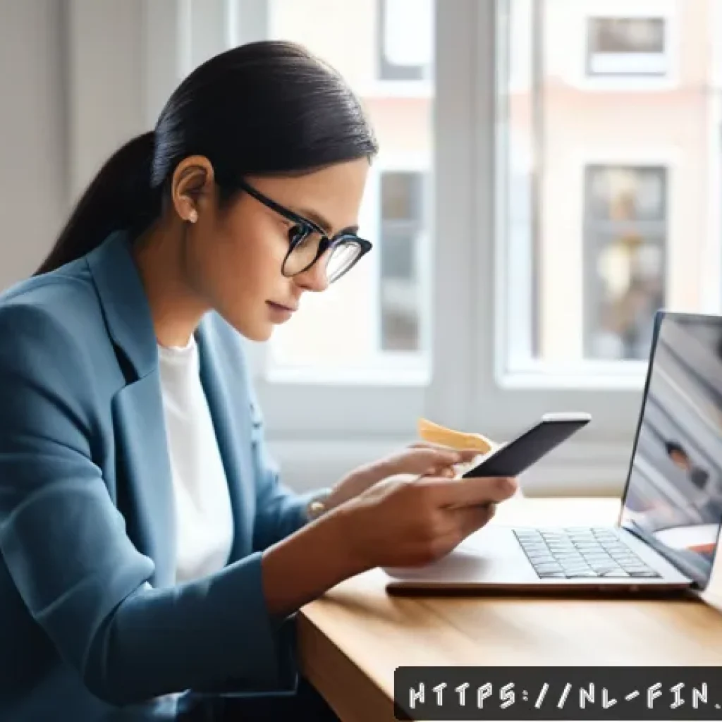 단순한 신용 카드 관리 방법 - A professional Dutch person sitting at a clean modern desk at home, carefully reviewing their credit...