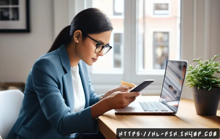 단순한 신용 카드 관리 방법 - A professional Dutch person sitting at a clean modern desk at home, carefully reviewing their credit...